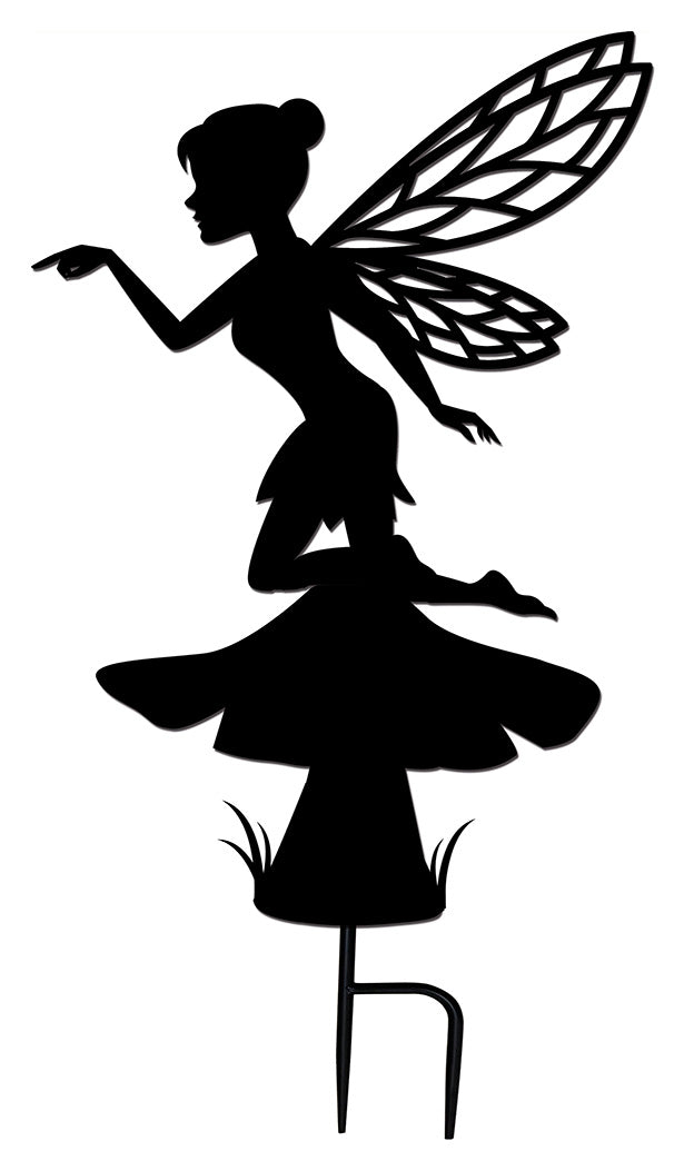 Stecker Elfe Metall 35 cm schwarz