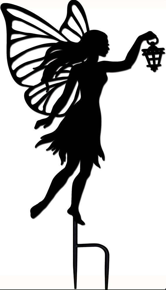 Stecker Elfe Metall 35 cm schwarz