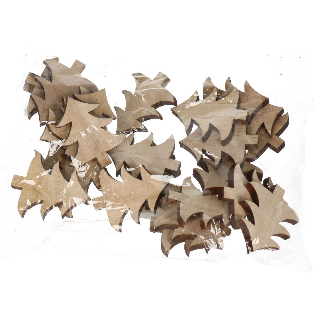 Aufleger Tannenbaum 5 cm Holz 24 Stk