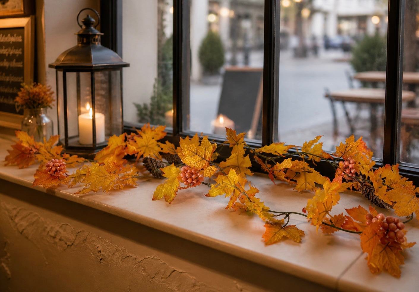 Herbstgirlande mit Beeren/Zapfen 180 cm VE6
