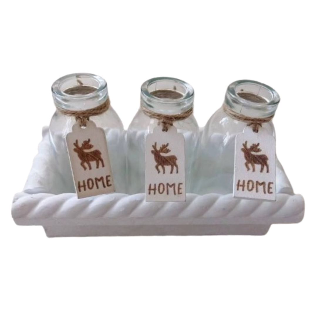 Holzkiste Glasflasche Elch 3 Varianten