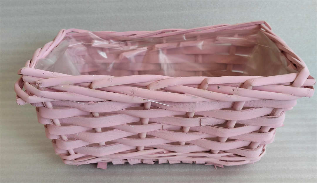 Korb rechteckig rosa 20x12x9 cm