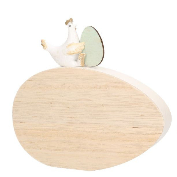 Figur Huhn auf Holz-Ei 2 Modelle
