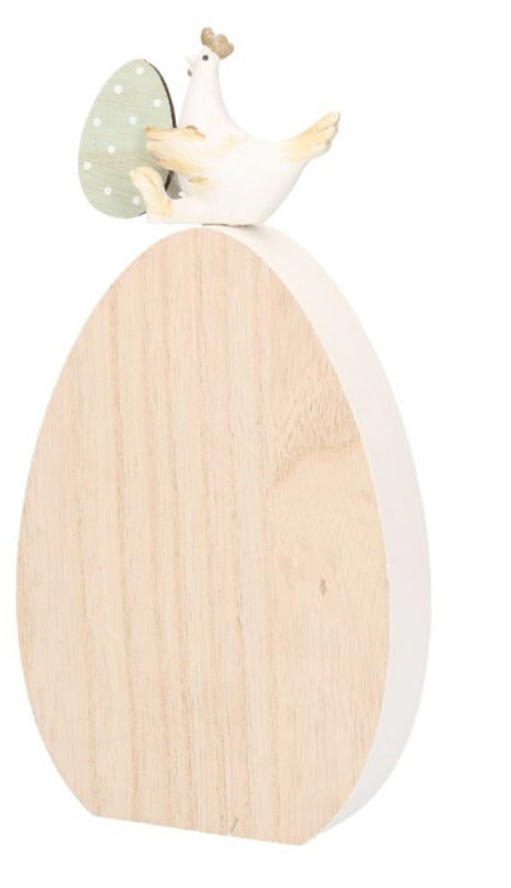 Figur Huhn auf Holz-Ei 2 Modelle