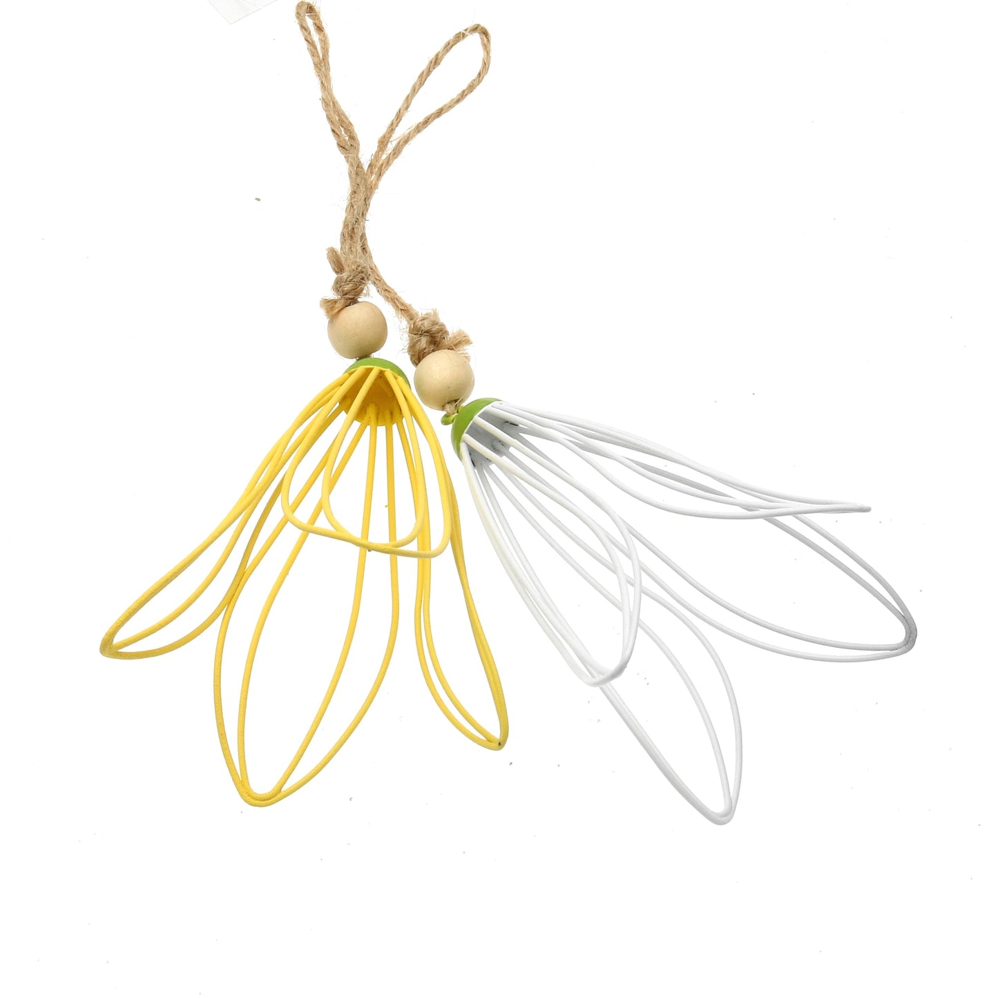 Hänger Metallblume gelb und weiß