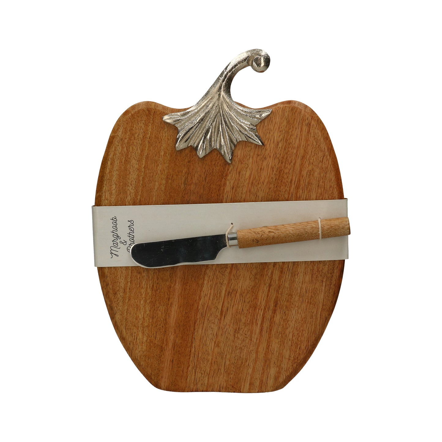 Holztablett mit Messer 28,5x21x3 cm