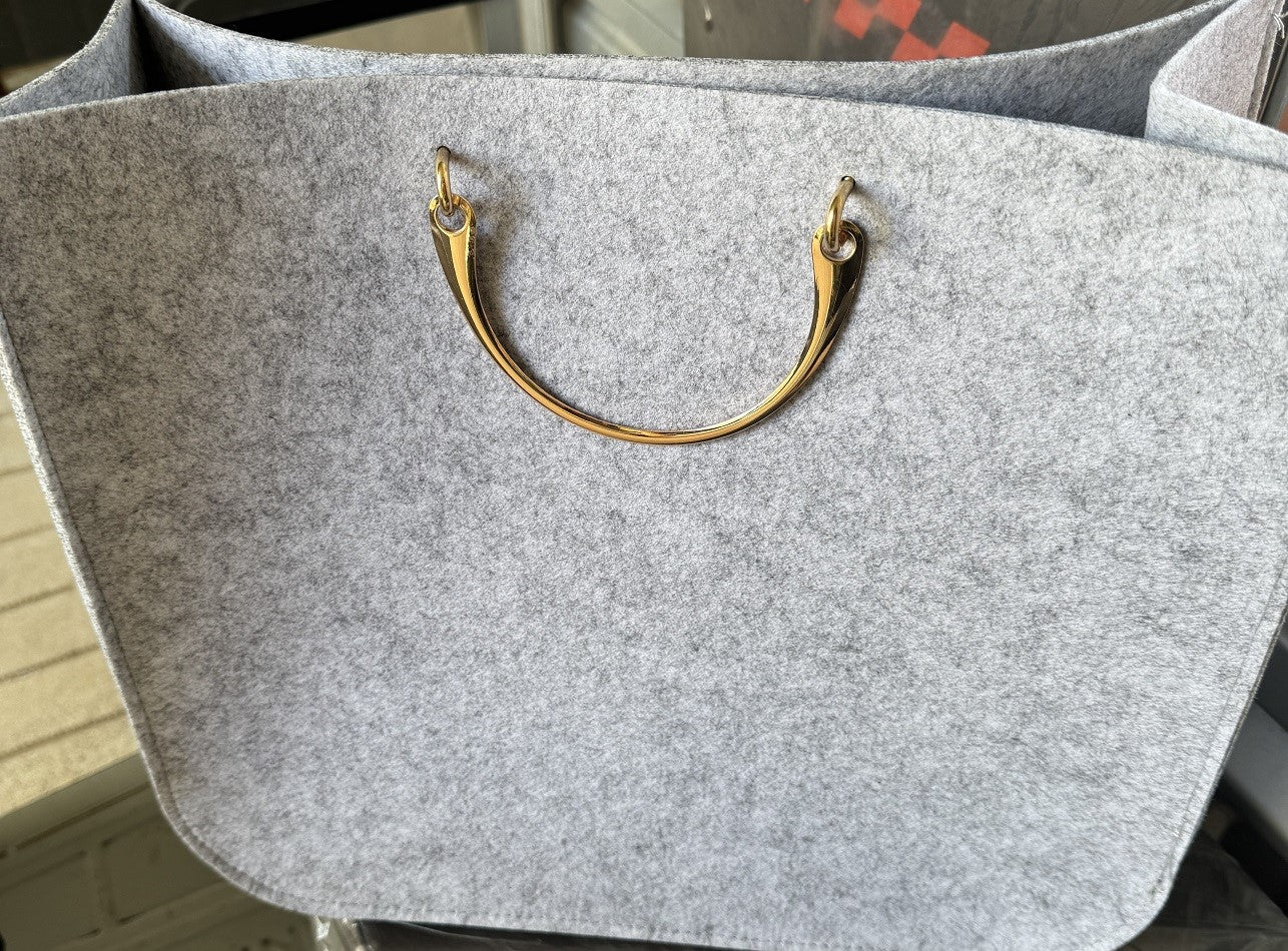 Filztasche grau met.Henkel 39x35