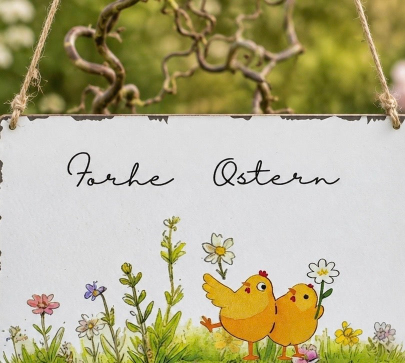Bild Frohe Ostern Kücken 18x11 cm VE6