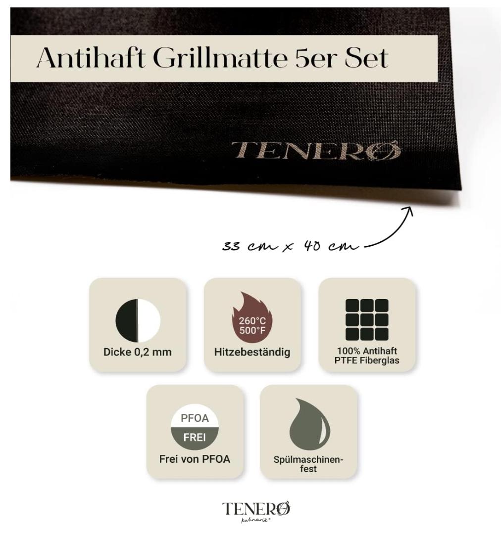 Grillmatten "Tenero" (5 St./Pack, 33x40 cm)