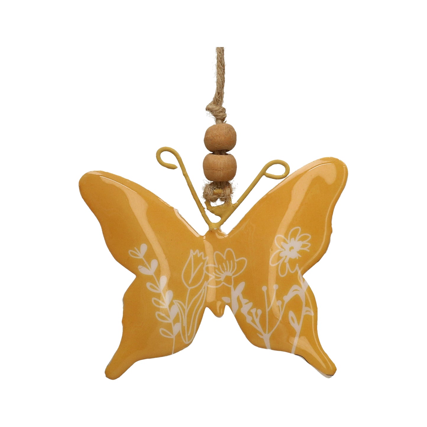 Schmetterling Met.oliv/weiß 10x8 cm