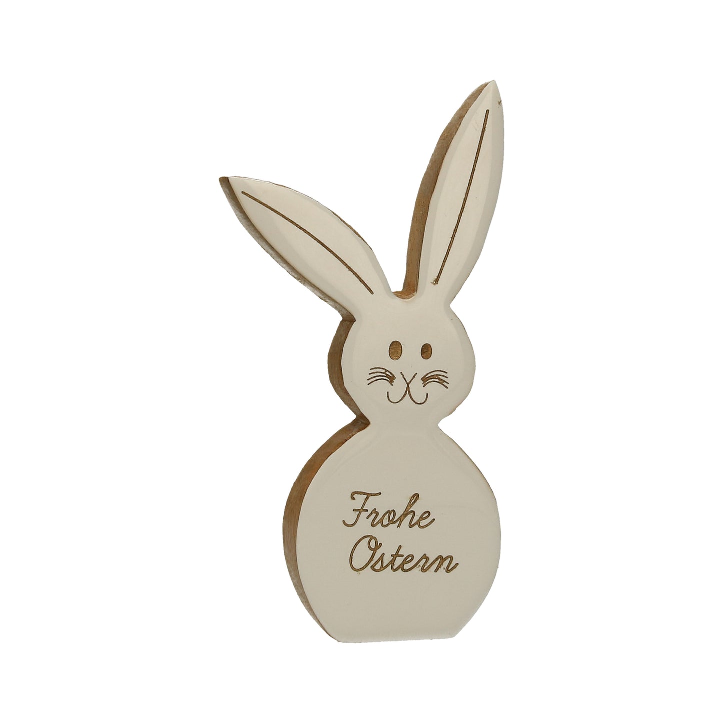 Hase Mangoholz Frohe Ostern 19 cm