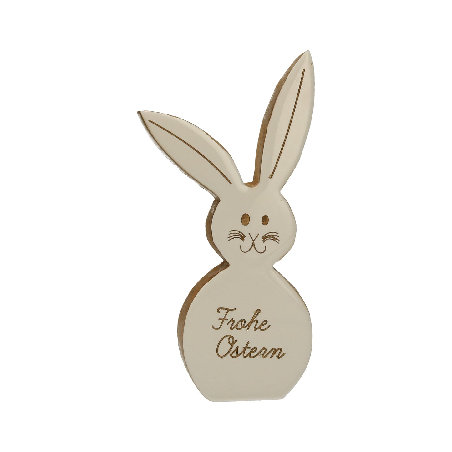 Hase Mangoholz Frohe Ostern 10 cm
