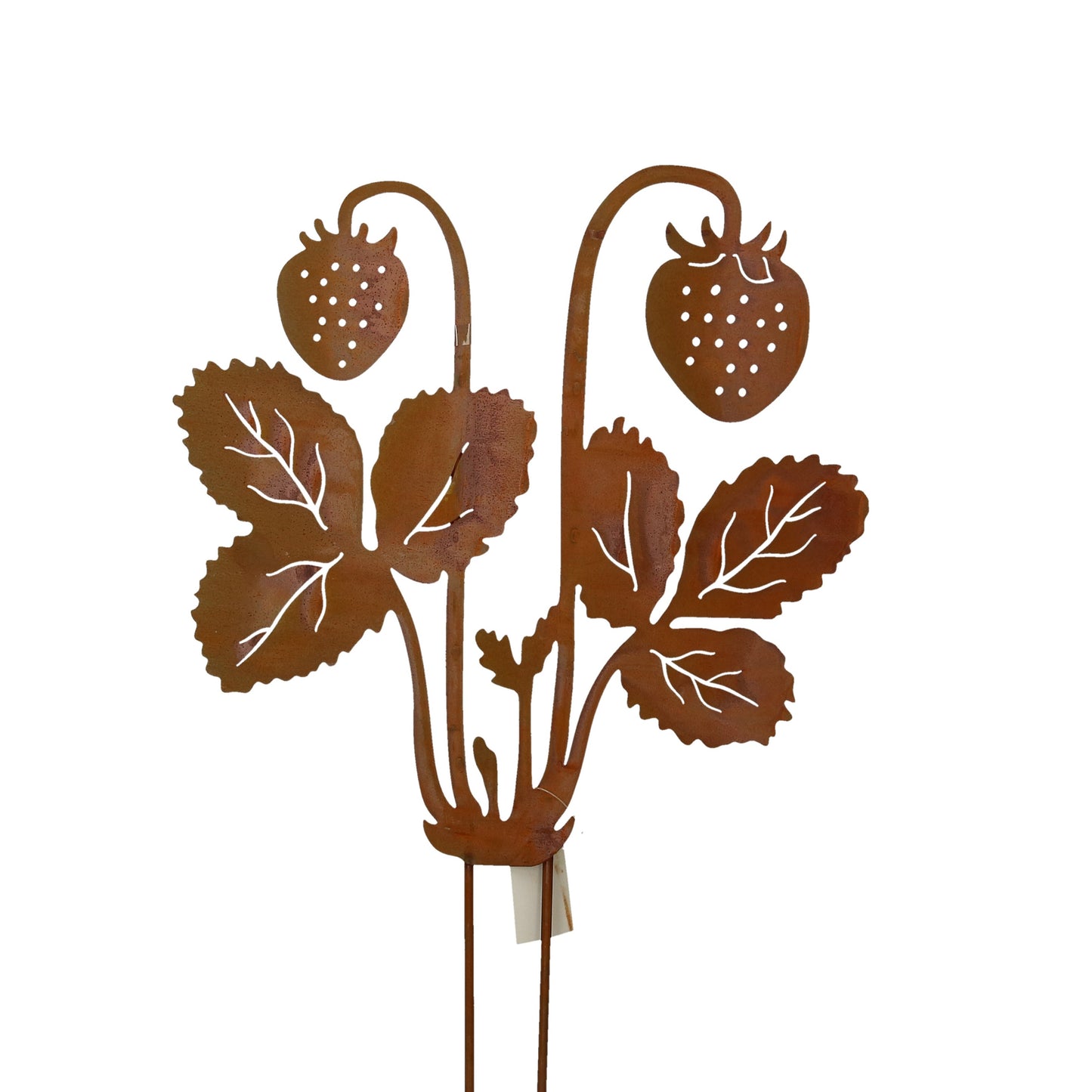 Gartenstecker Erdbeerpflanze Metall Rost 54 cm