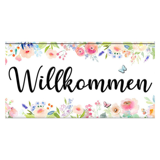 Bild "Willkommen" aus Metall
