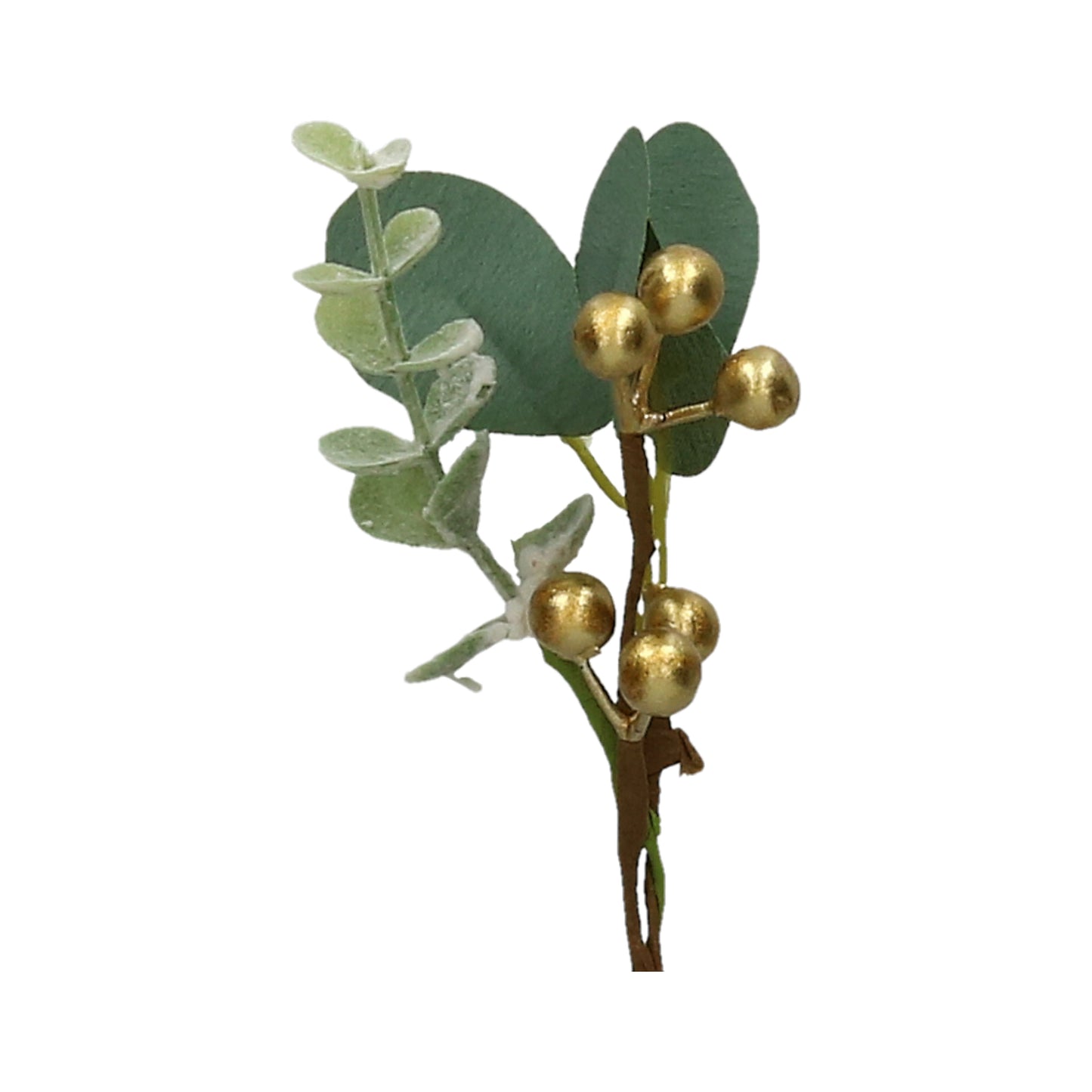 Pick mit goldenen Beeren und Eukalyptus (10 cm)