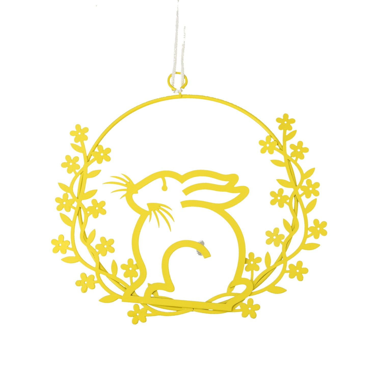 Metallring mit Hase gelb 16,5cm