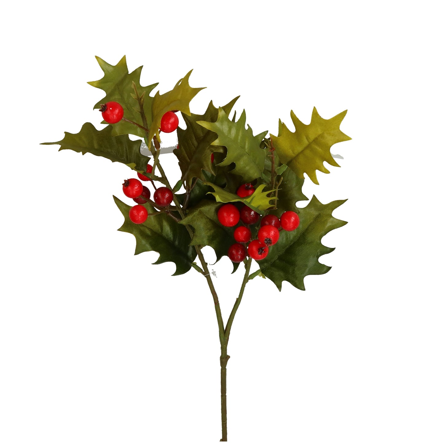 Zweig Ilex mit Beeren grün/rot 60 cm