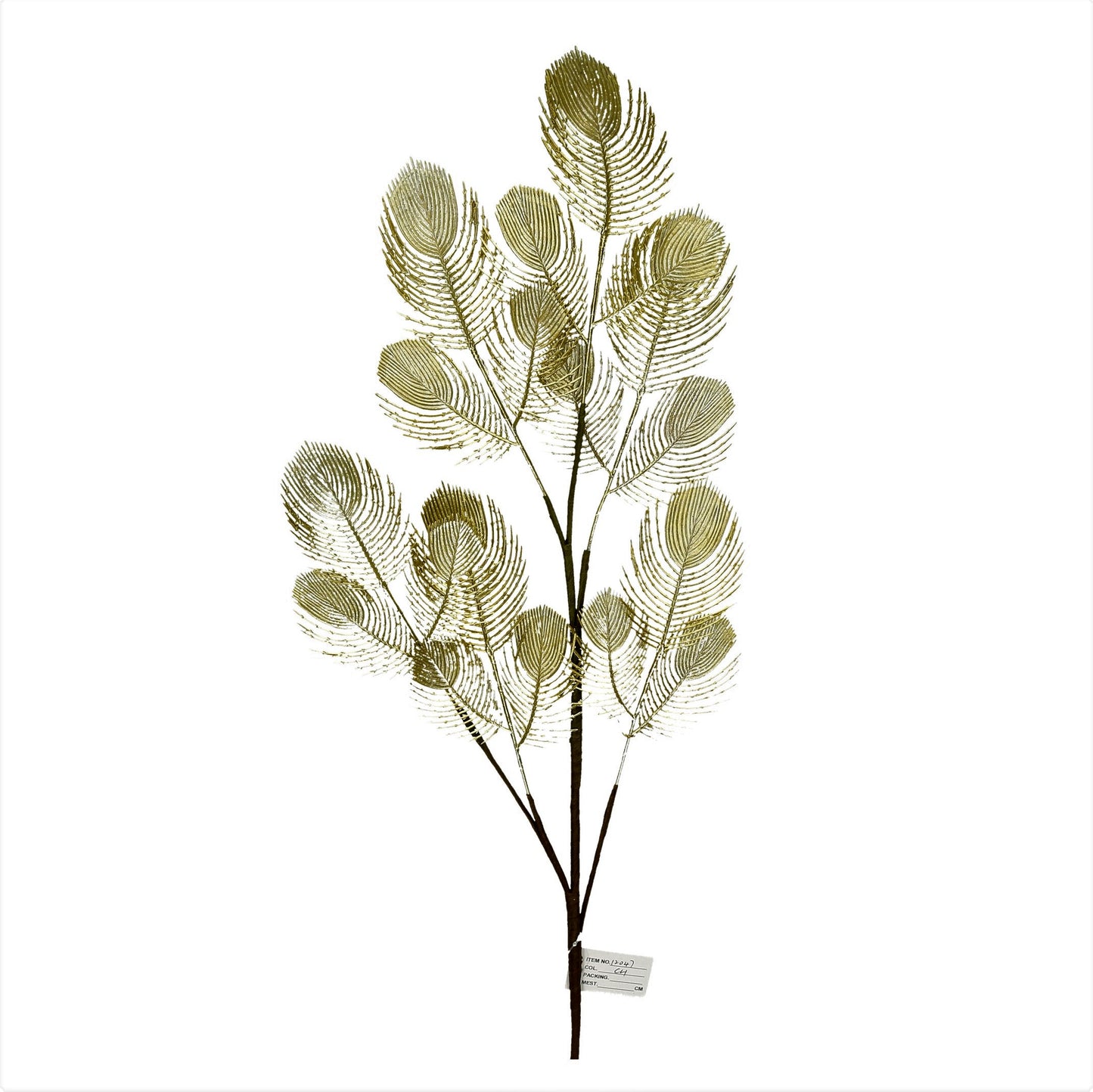 Zweig Pfauenfeder gold 92cm