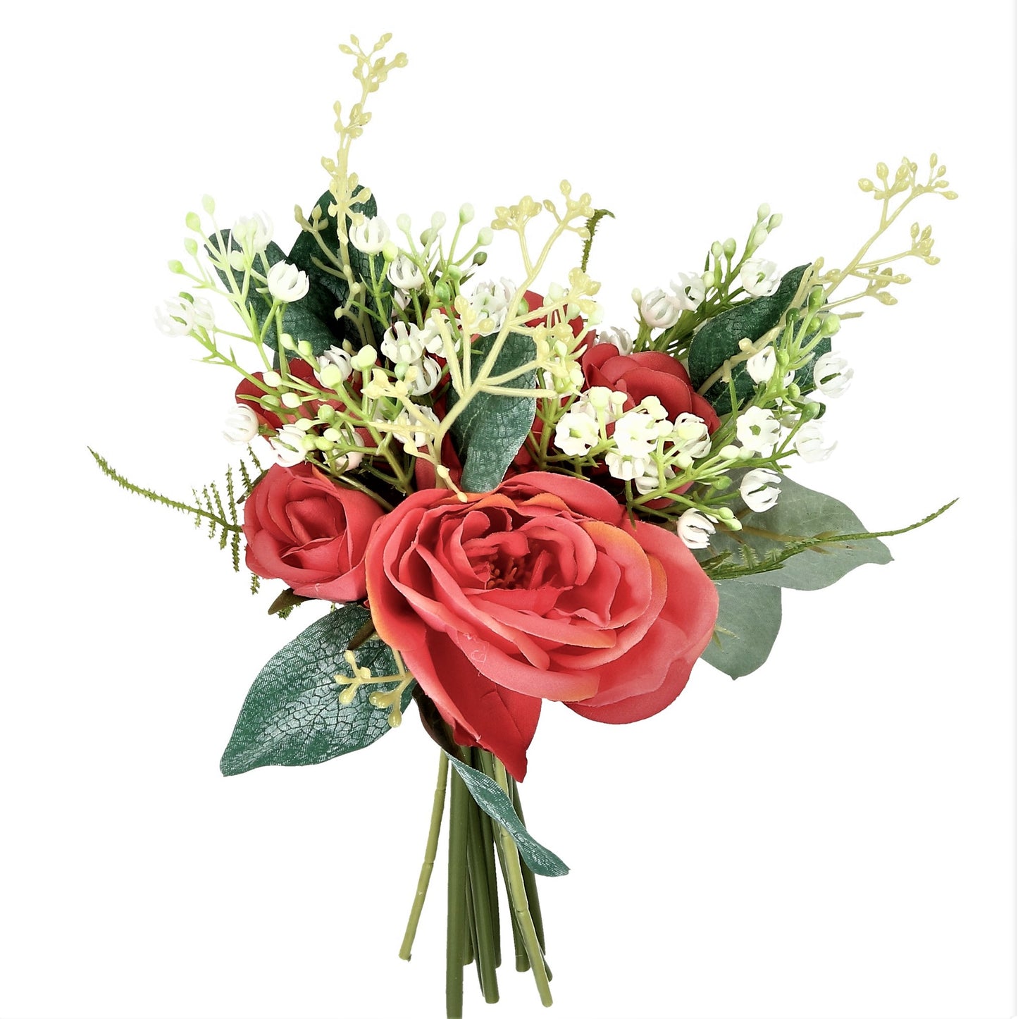 Strauß Rosen mit Schleierkraut 4 Farben