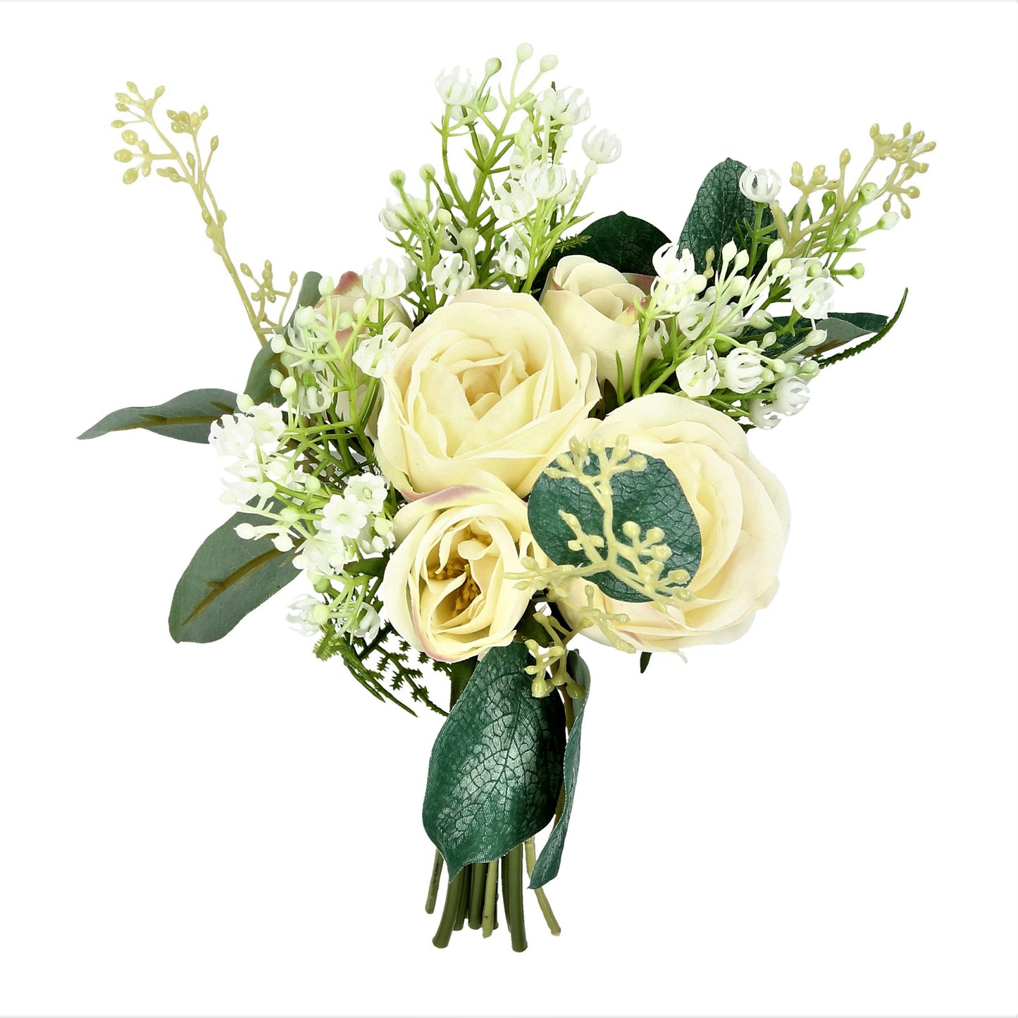Strauß Rosen mit Schleierkraut 4 Farben