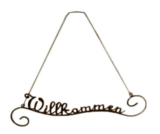 Hänger Willkommen schwarz Metall