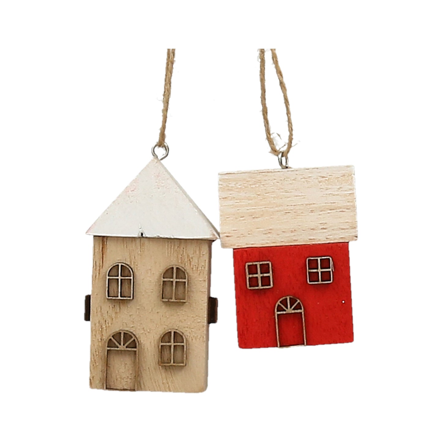 Holzhaus rot/natur sort. 3,5x7 cm VE 12