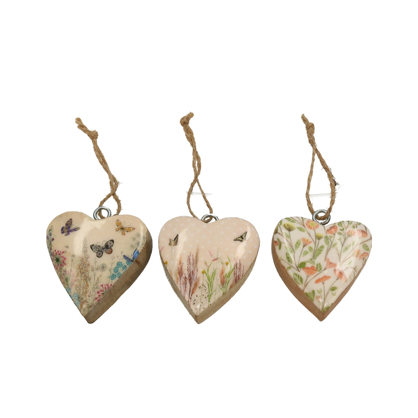 Herzen Holz Blumen 3 Mod. 5cm