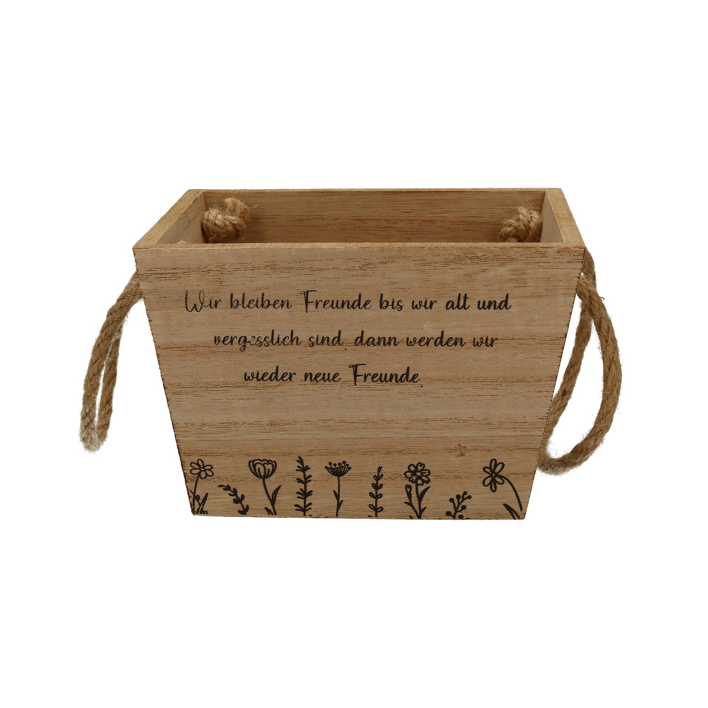 Kiste Holz "Wir bleiben Freunde..." 15x9,5x11cm