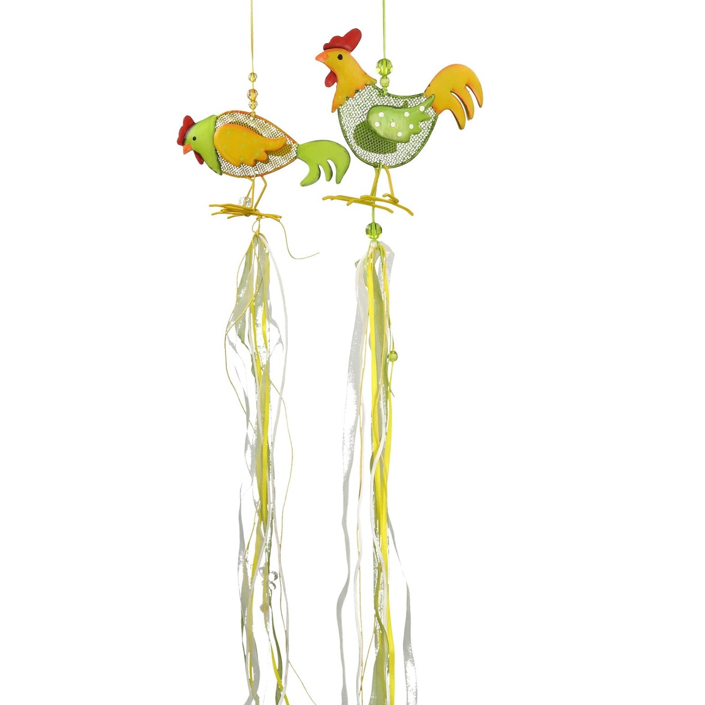 Huhn gelb/grün z.h. sort. gelb/grün 15x5,5x14cm