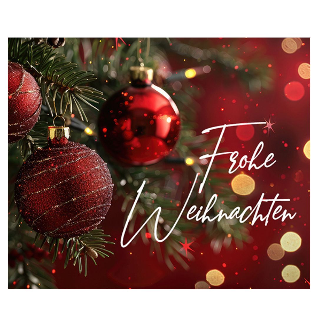 Bild "Frohe Weihnachten" große Kugeln 10x12 cm