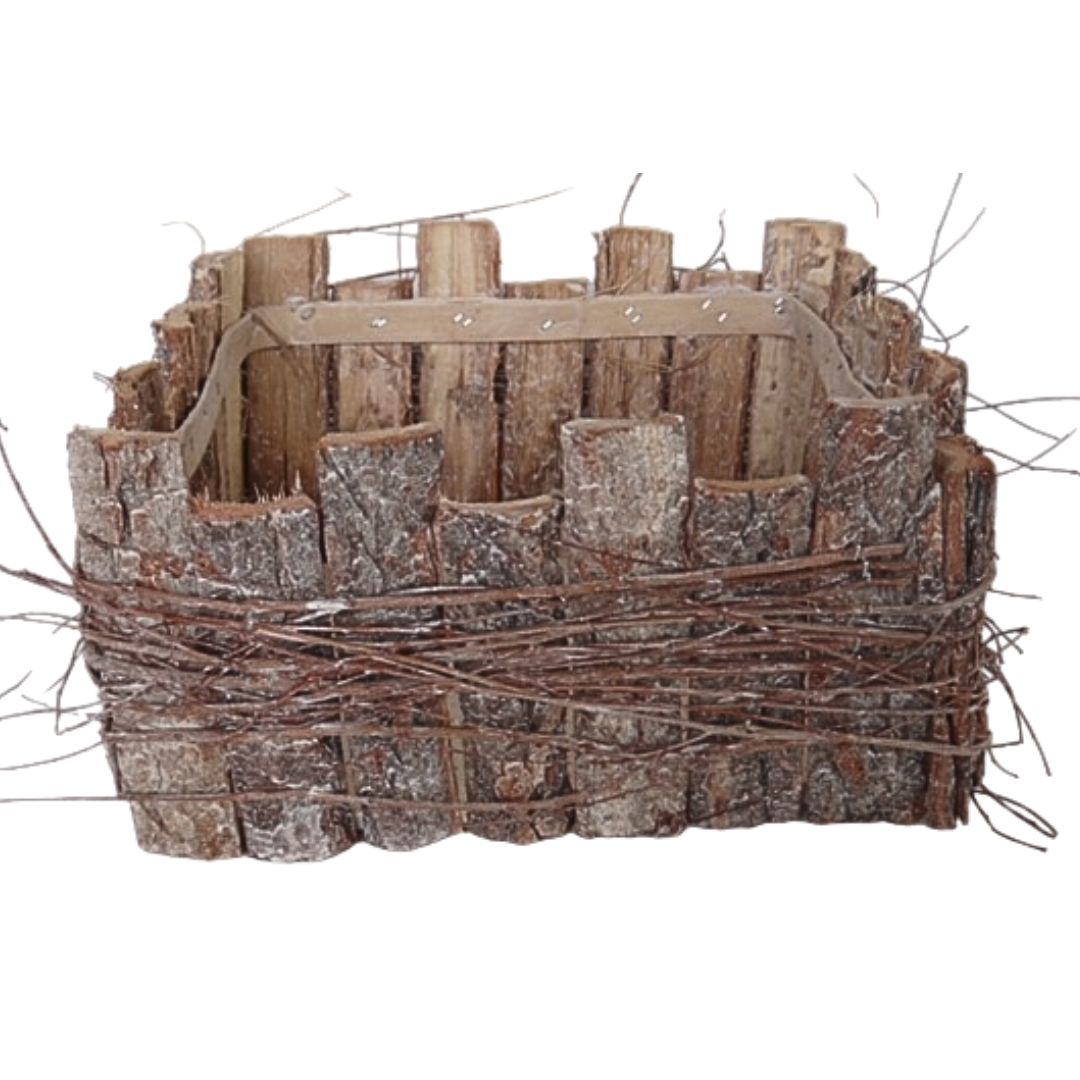 Korb eckig Rinde gefrostet 2 Größen