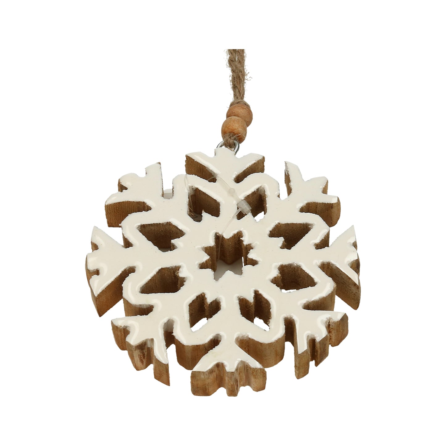 Schneeflocke Holz/wß 1,5x9,5 cm