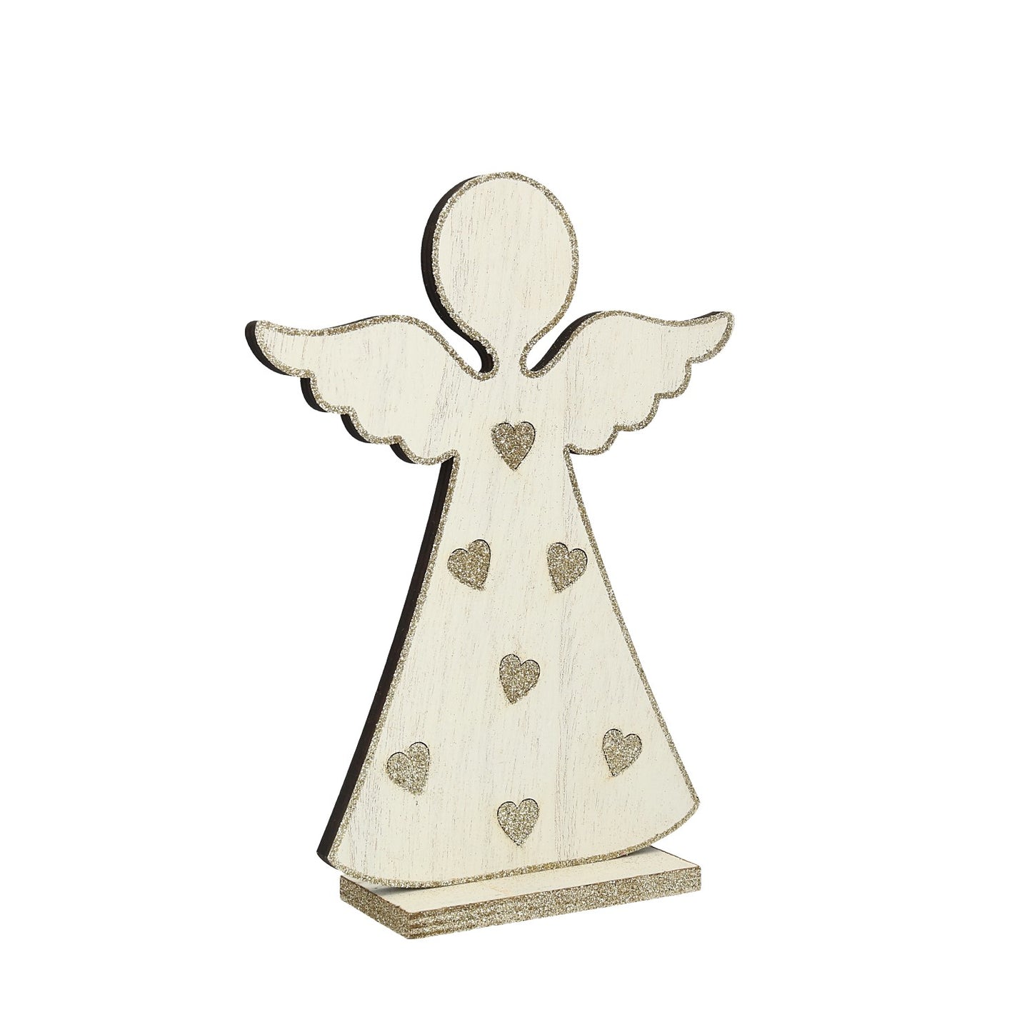 Figur Engel mit Herzen Holz 2 Größen
