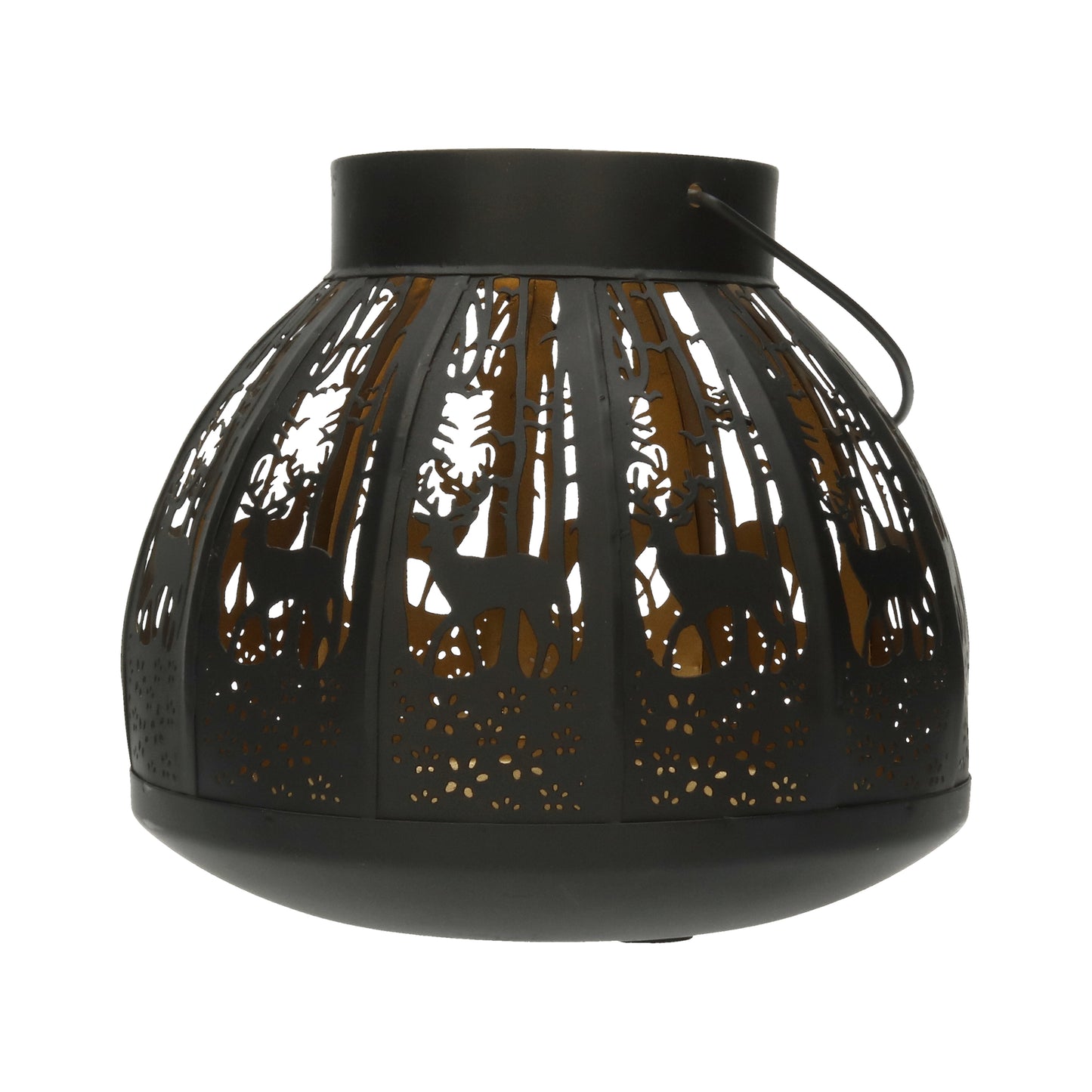 Laterne schwarz/gold gebaucht 20 cm