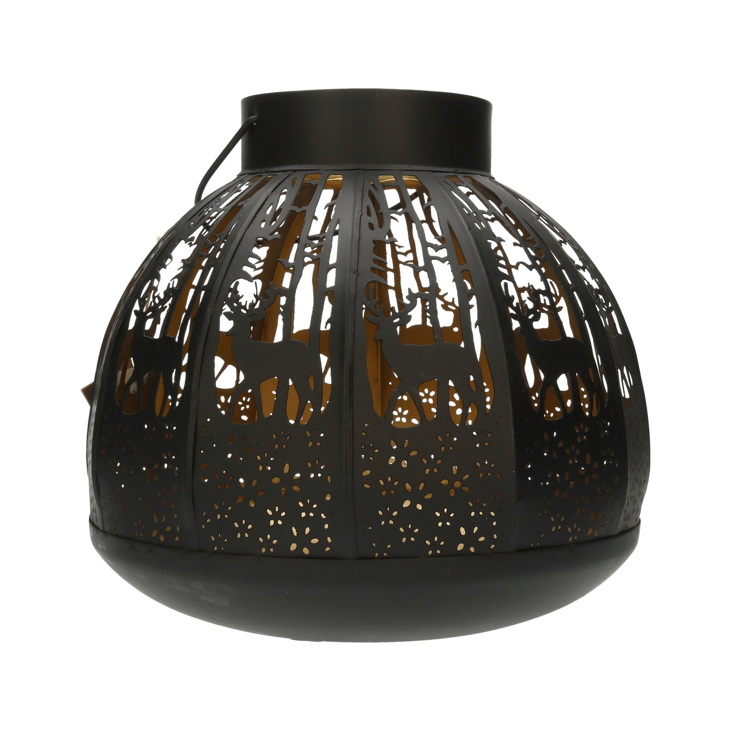 Laterne schwarz/gold gebaucht 26 cm