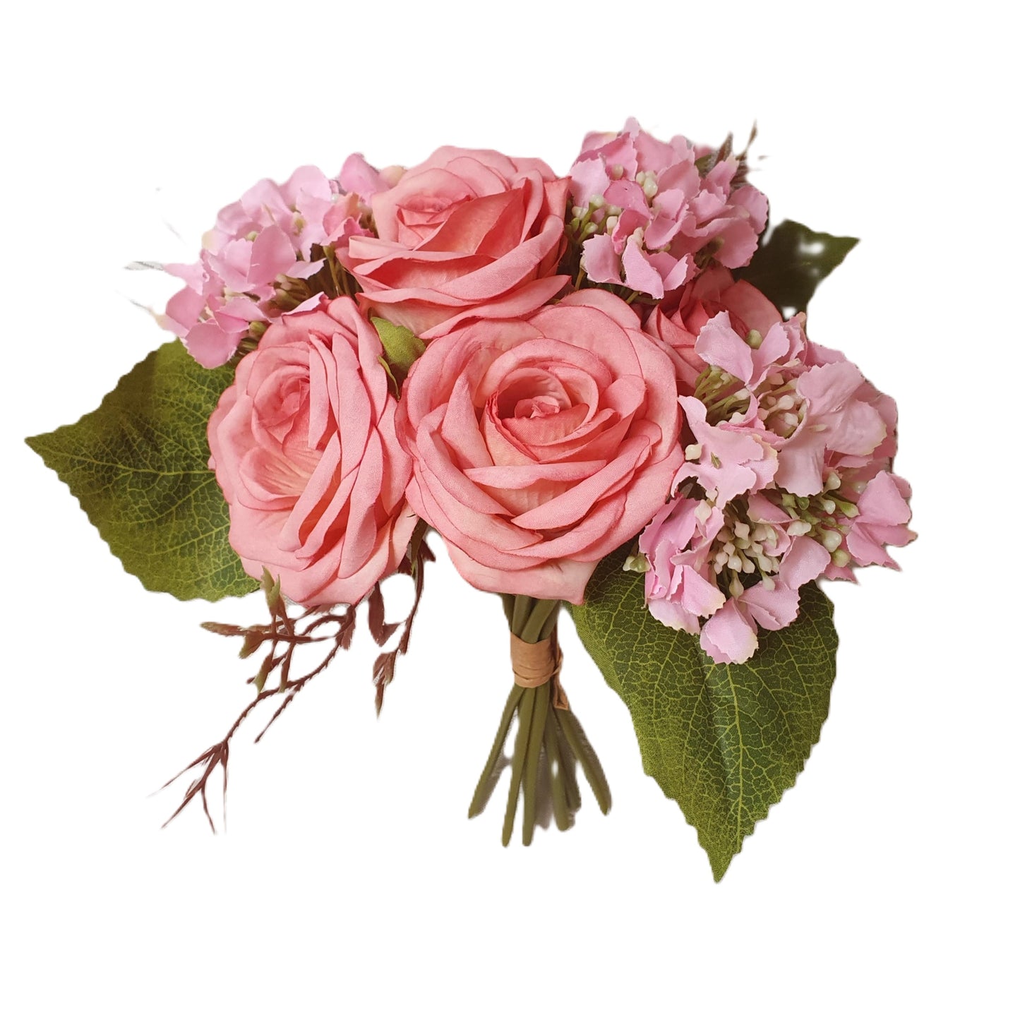 Strauß Rosen, Hortensien 28 cm 3 Farben