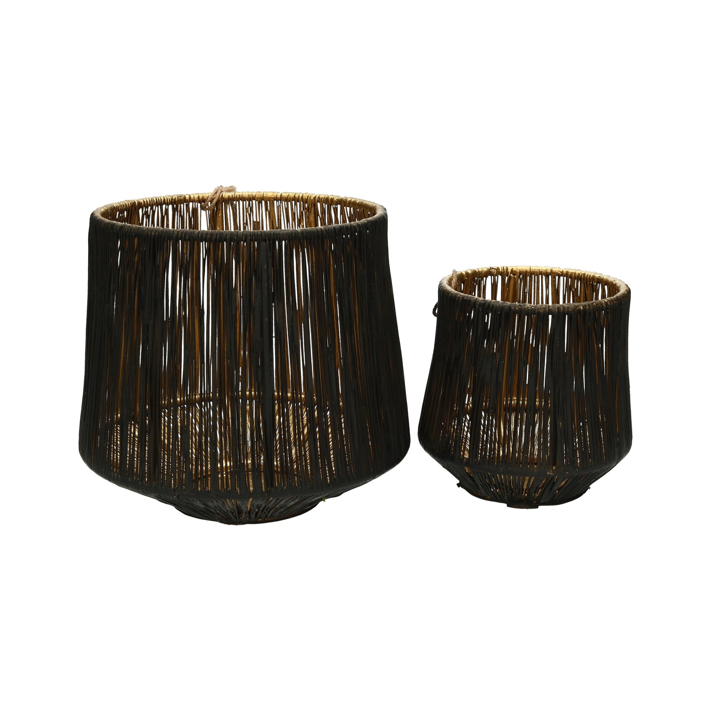 Windlichter 2 er Set schwarz 10/16 cm