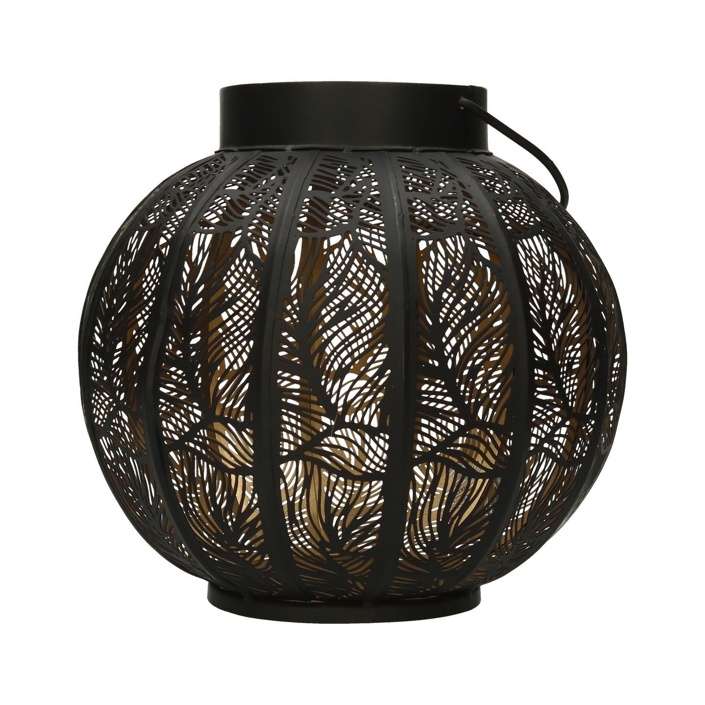 Windlicht Kugel schwarz/gold 24 cm