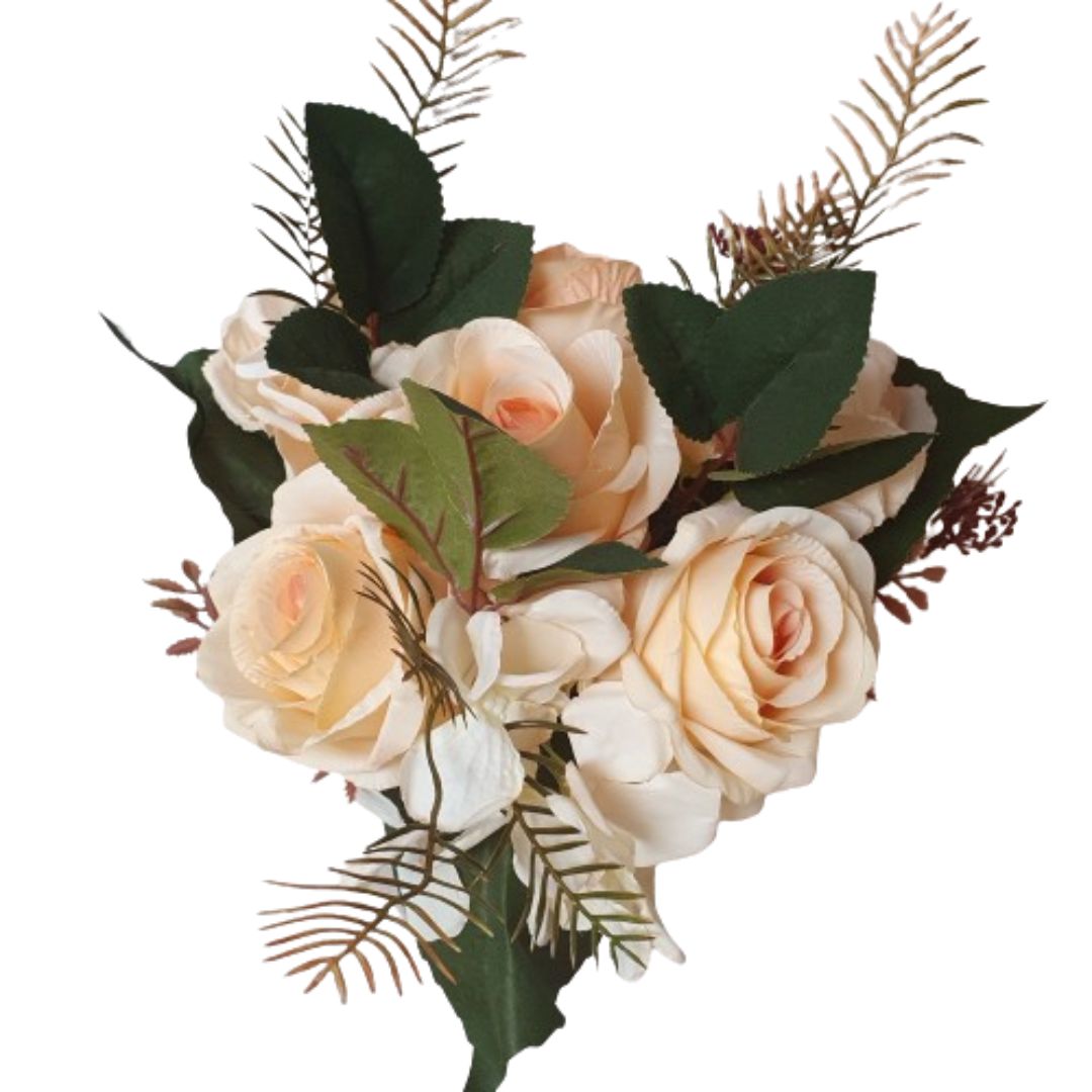 Strauß Rosen, Hortensien creme oder weiß