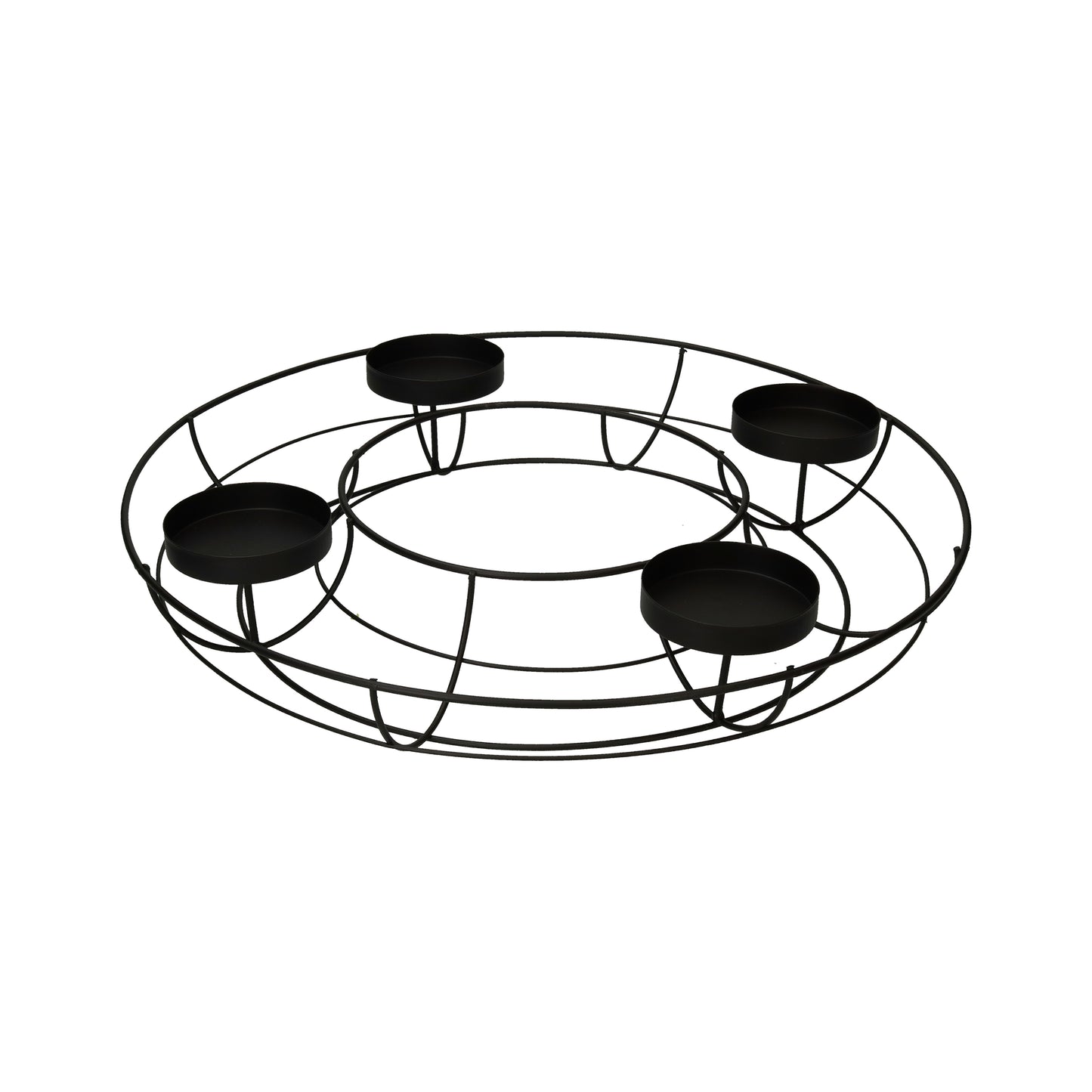Kerzenhalter rund 43 cm schwarz Metall