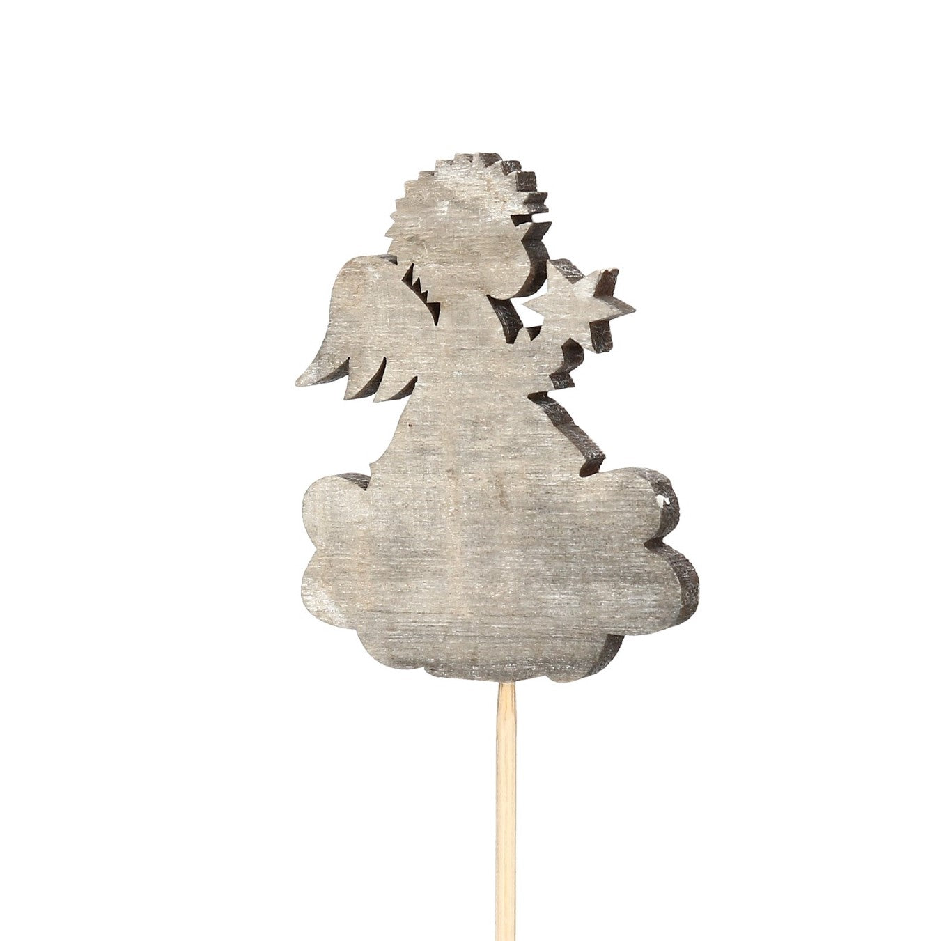Figur Engel am Stab Holz 2 Farben
