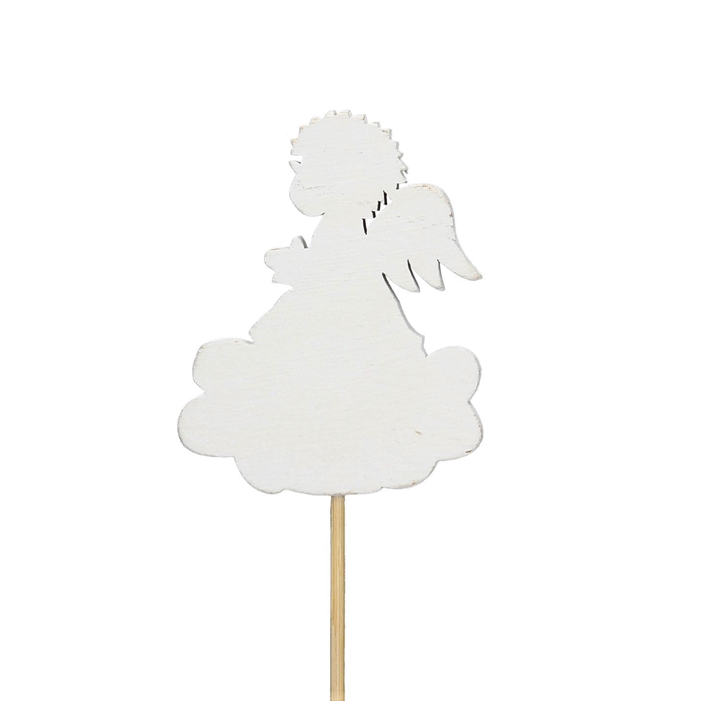 Figur Engel am Stab Holz 2 Farben