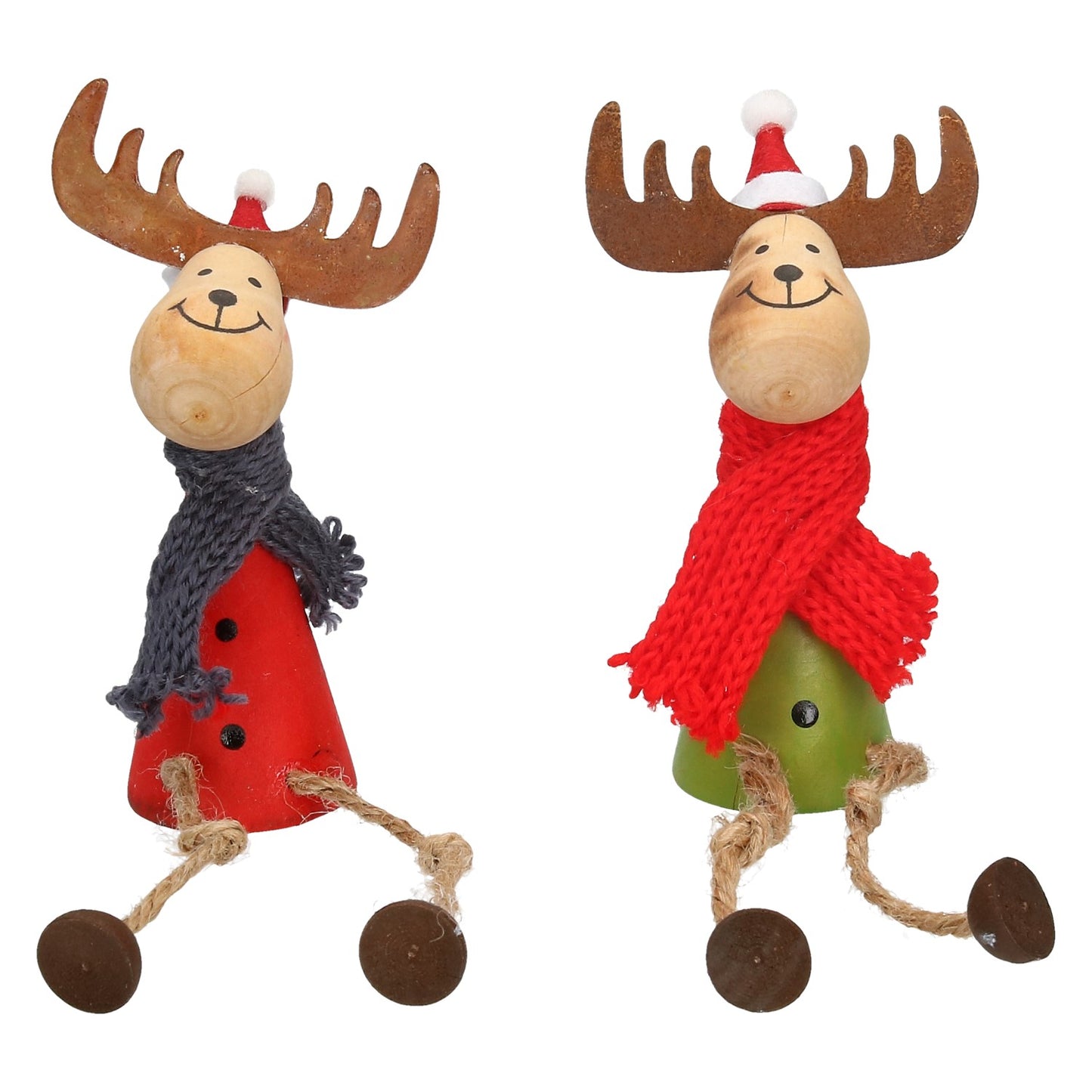 Figur Elch Kantenhocker Holz 19 cm 2 Modelle