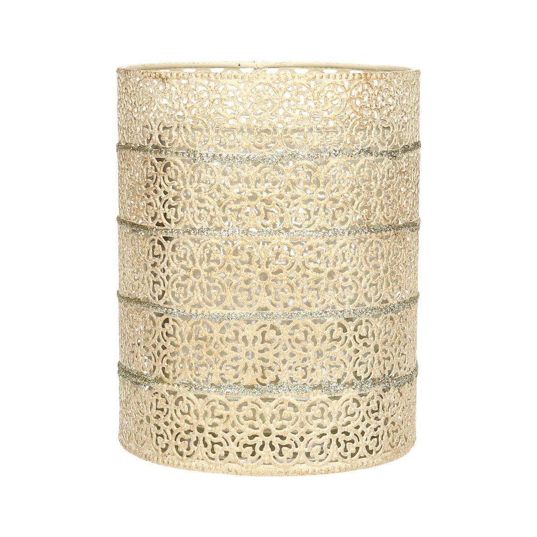 Windlicht gold Glaseinsatz 12 cm