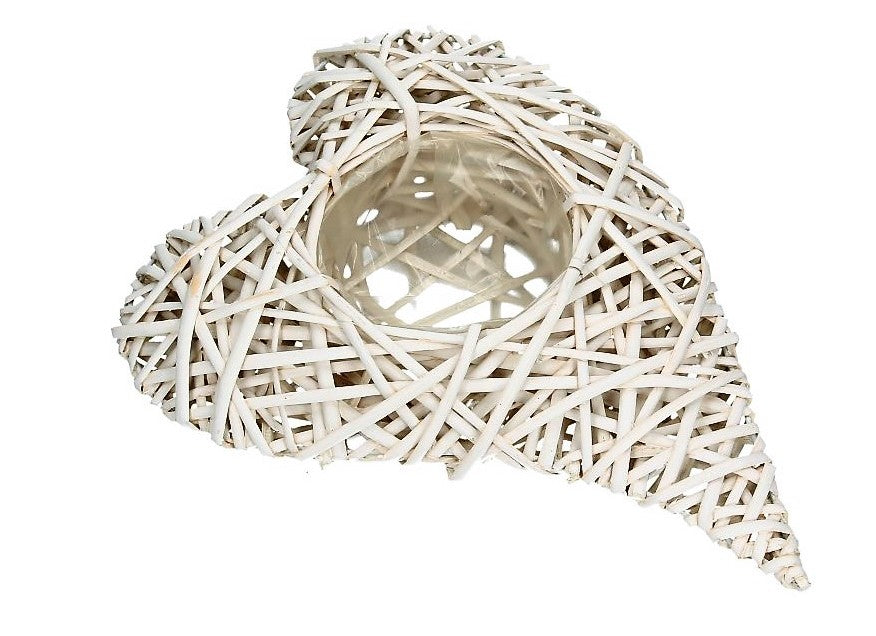 Herz zum Bepflanzen Weide weiß 29 cm
