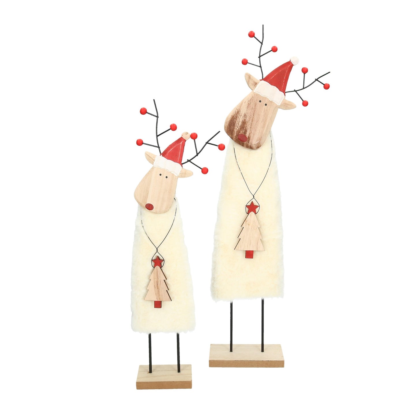 Figur Elch mit Fellmantel Holz 14 cm