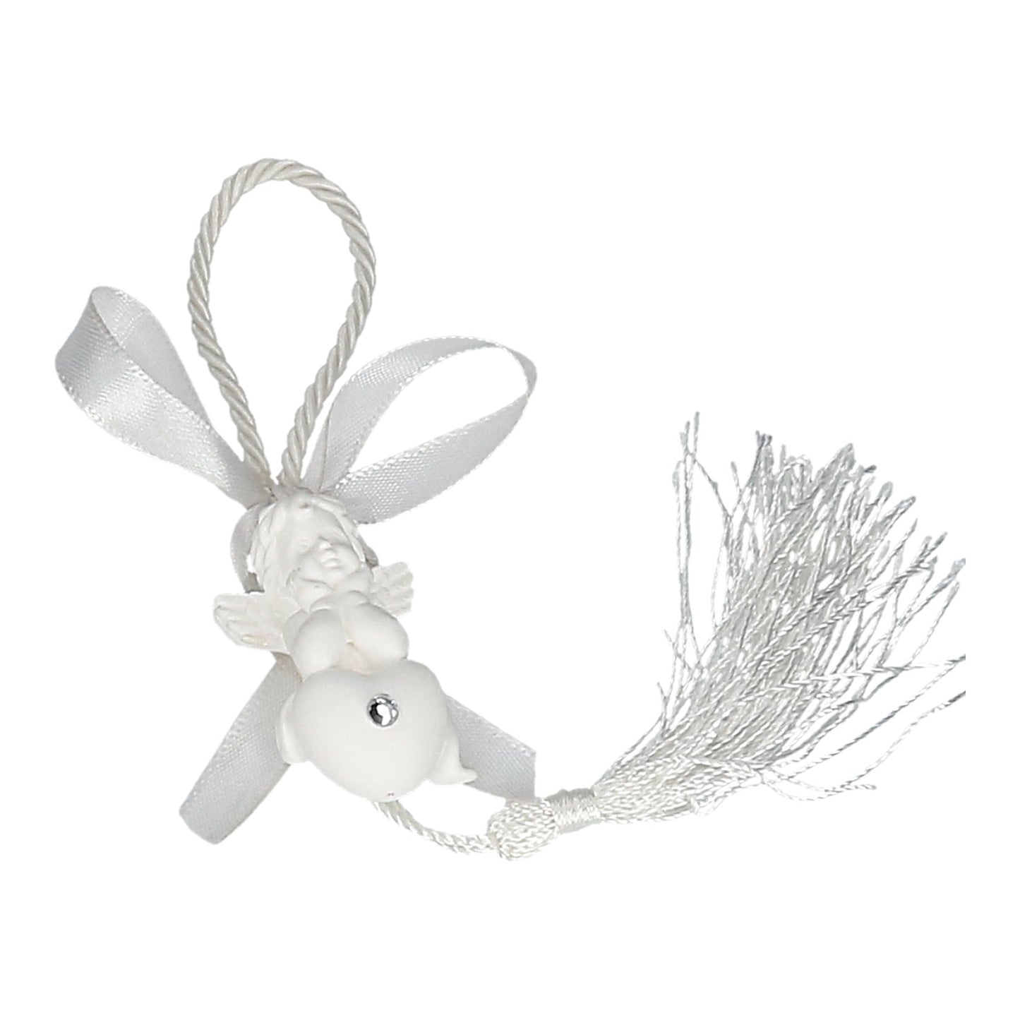 Engel mit Herz,Gips 17 cm