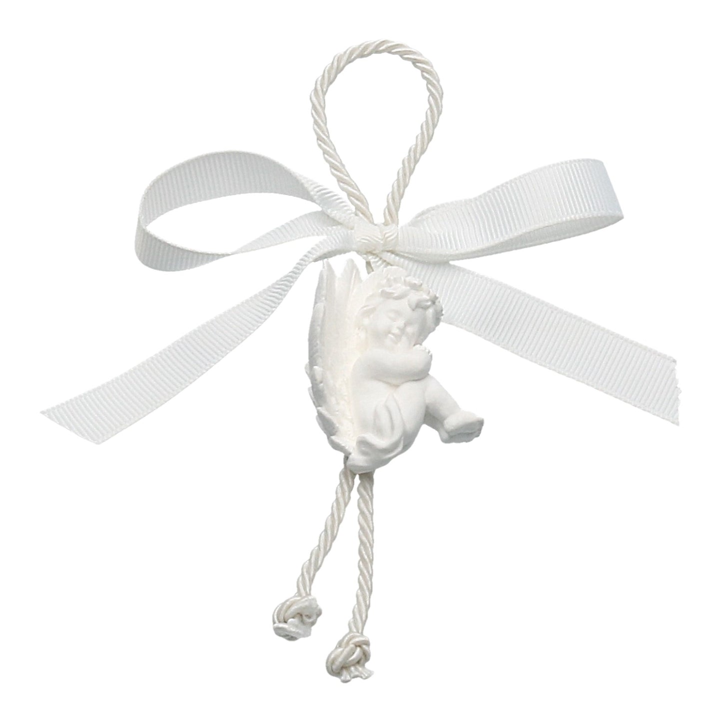 Engel mit Flügel aus Gips z.h.15 cm