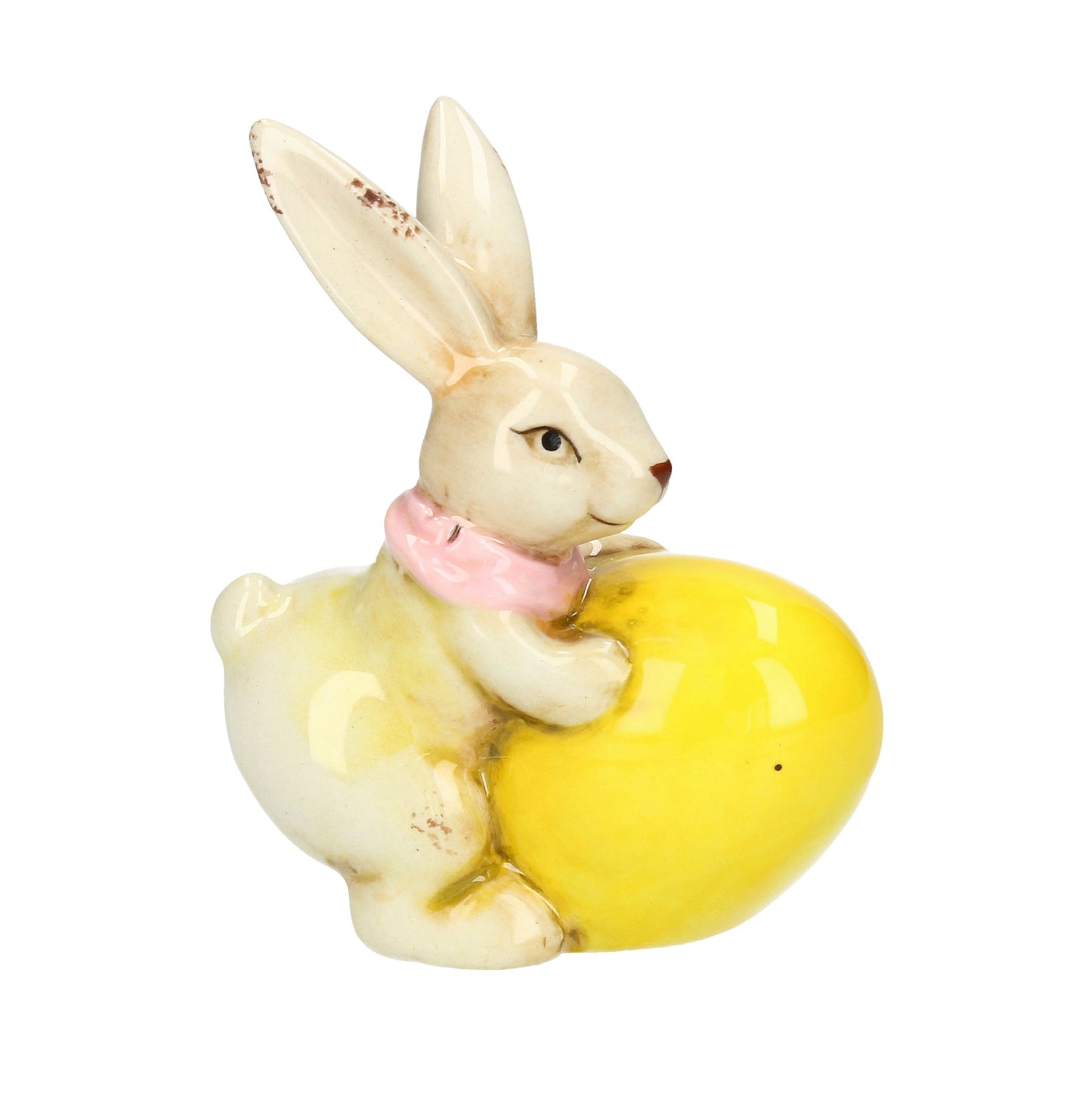 Figur Hase auf Ei Keramik 10 cm