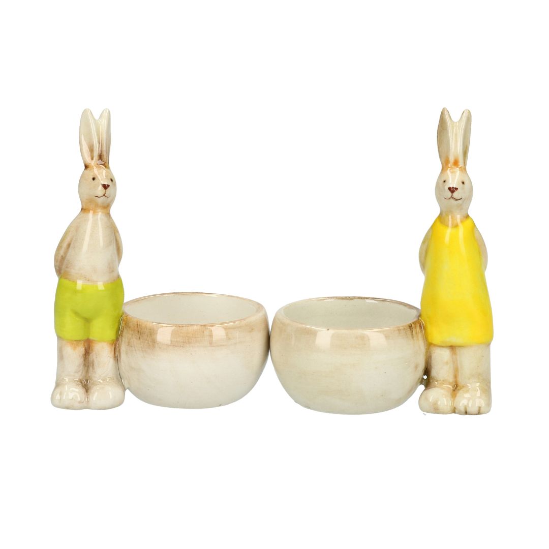 Eierbecher Hase beige Keramik 11 cm
